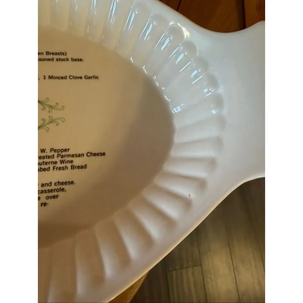 Vintage Chicken Mornay ceramic recipe pan (7102)